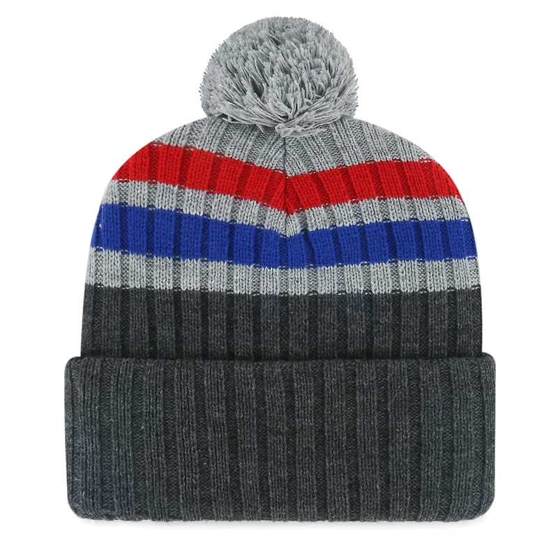 Bonnet en tricot à revers pile '47 gris Chicago Cubs pour hommes avec pompon