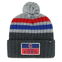 Bonnet en tricot à revers pile '47 gris Chicago Cubs pour hommes avec pompon