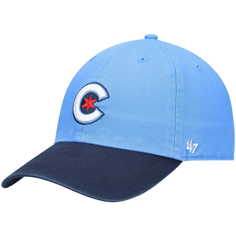 Casquette réglable '47 Chicago Cubs City Connect Clean Up bleu clair pour homme