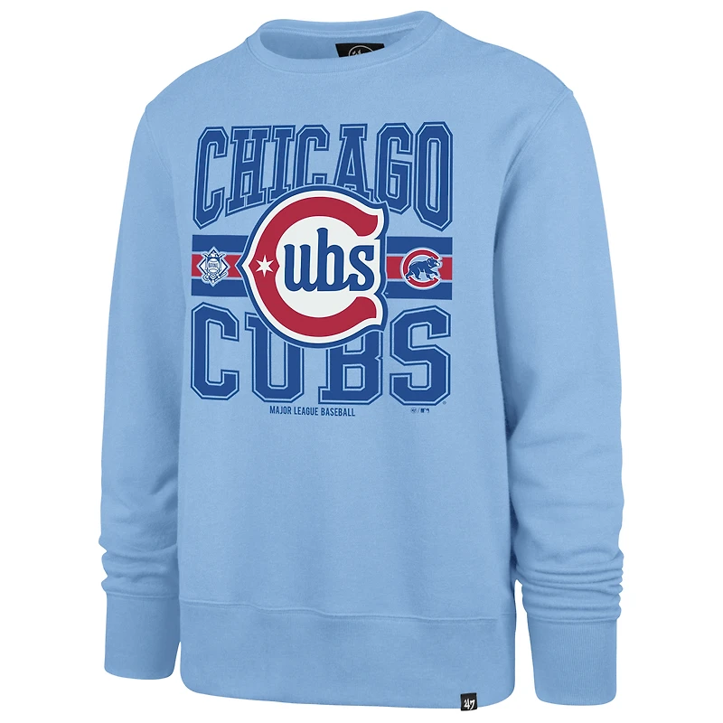 Sweat-shirt à capuche bleu clair Chicago Cubs '47 pour homme avec lettres en tête