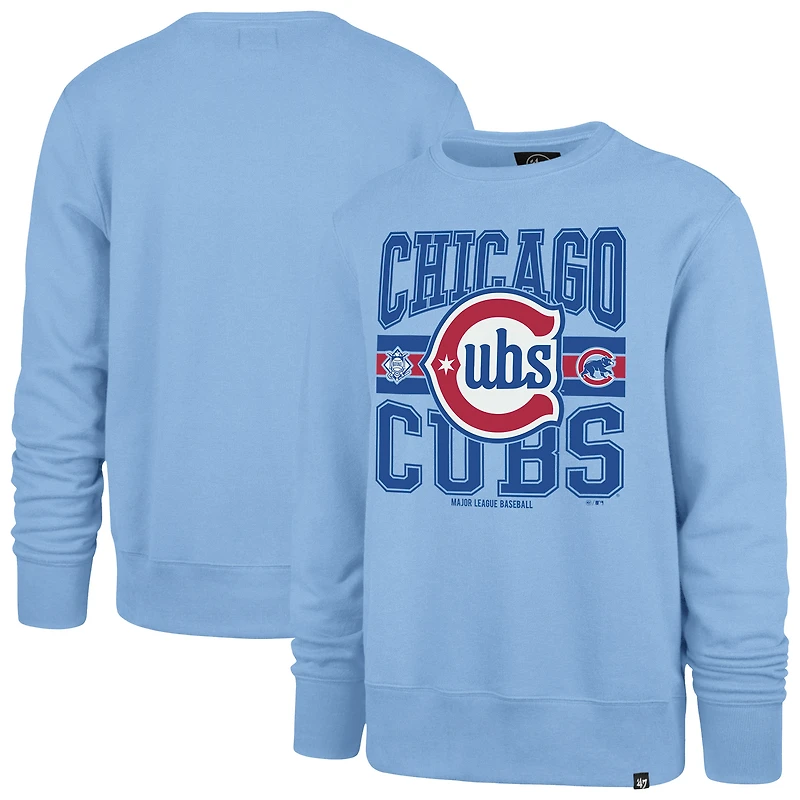 Sweat-shirt à capuche bleu clair Chicago Cubs '47 pour homme avec lettres en tête