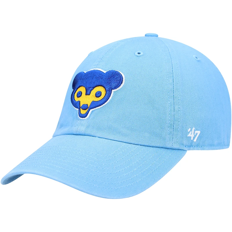 Casquette ajustable Chicago Cubs Collection Clean Up bleu clair '47