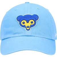 Men's '47 Light Blue Chicago Cubs Logo Cooperstown Collection Clean Up Adjustable Hat