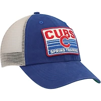 Men's '47 Royal/Tan Chicago Cubs Four Stroke Clean Up Trucker Snapback Hat