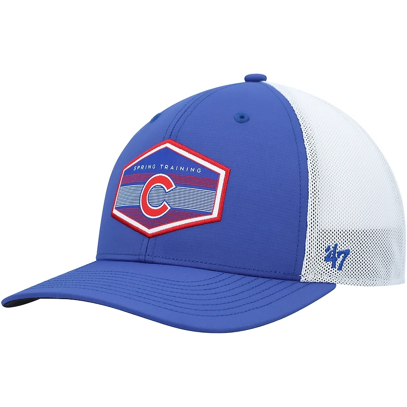 Casquette réglable pour homme '47 Royal/White Chicago Cubs Spring Training Burgess Trucker
