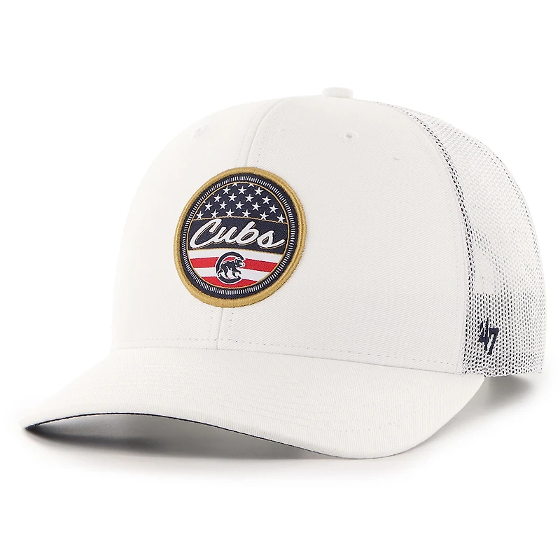 Casquette de camionneur ajustable blanche « 47 » pour homme, hommage aux Cubs de Chicago
