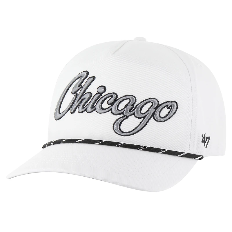 Casquette ajustable en corde à nœuds mouchetée blanche Chicago Cubs '47 pour homme