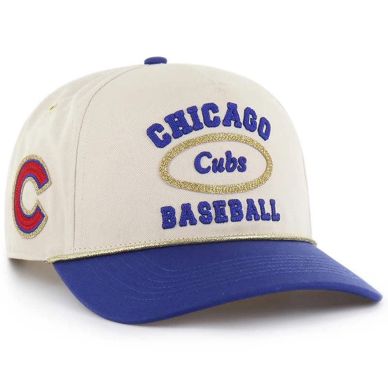 Men's '47 x Stoney Clover Lane Natural/Royal Chicago Cubs Glitter Rope Hitch Adjustable Hat