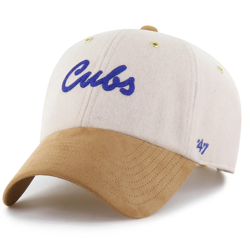 Men's '47 x Stoney Clover Lane Natural/Tan Chicago Cubs Script Charm Clean Up Adjustable Hat