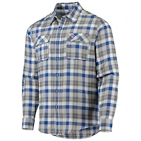 Chemise à manches longues boutonnée en flanelle Antigua Royal/White Chicago Cubs pour homme