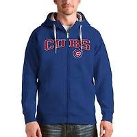Sweat à capuche zippé Antigua Royal Chicago Cubs Team Logo Victory pour homme