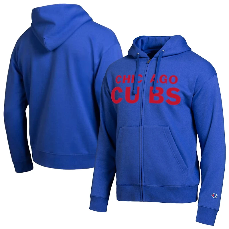 Men's Champion Chicago Cubs Royal All-Star Wordmark Full-Zip Hoodie