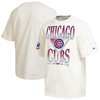 T-shirt Champion Cream Chicago Cubs Traditions Two Locations pour hommes