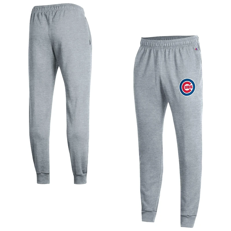 Men's Champion Heather Gray Chicago Cubs Powerblend Joggers