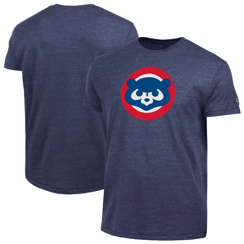 T-shirt homme Champion bleu marine Chicago Cubs avec logo Cooperstown en mélange de trois matières