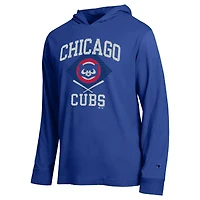 Men's Champion  Royal Chicago Cubs Cooperstown Hooded Long-Sleeve T-Shirt