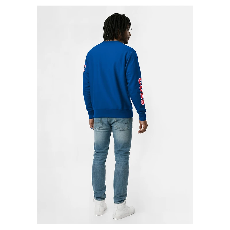 Sweat-shirt en chenille tissée inversée Champion Royal Chicago Cubs pour homme