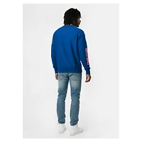 Sweat-shirt en chenille tissée inversée Champion Royal Chicago Cubs pour homme