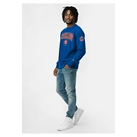 Sweat-shirt en chenille tissée inversée Champion Royal Chicago Cubs pour homme
