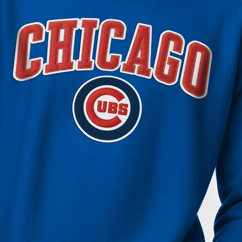 Men's Champion  Royal Chicago Cubs Reverse Weave Chenille Sweatshirt