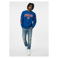 Sweat-shirt en chenille tissée inversée Champion Royal Chicago Cubs pour homme