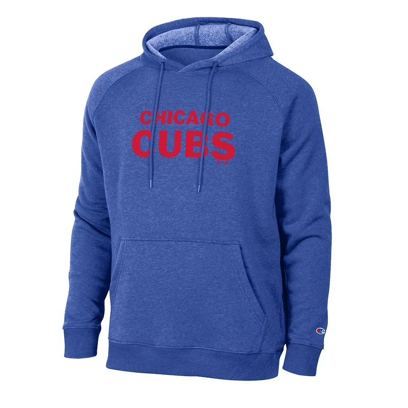 Men's Champion Royal Chicago Cubs Triumph Tri-Blend Raglan Hoodie