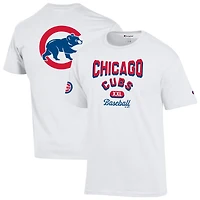 T-shirt blanc Champion des Chicago Cubs pour homme, maillot 3 coups
