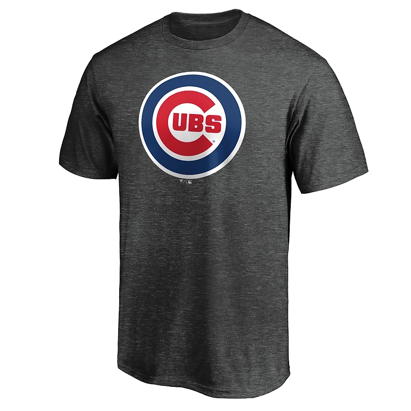 Men's  Charcoal Chicago Cubs Official Logo T-Shirt