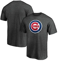 Men's  Charcoal Chicago Cubs Official Logo T-Shirt