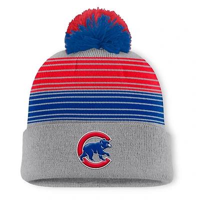 Men's Chicago Cubs Fanatics Gray Balk Cuffed Knit Hat with Pom