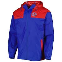 Columbia Royal/Red Chicago Cubs Omni-Shade Flash Forward Challenger Veste coupe-vent entièrement zippée pour homme