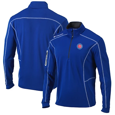 Men's Columbia Royal Chicago Cubs Shotgun Omni-Wick Quarter-Zip Pullover Jacket