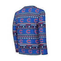 Concepts Sport Royal Chicago Cubs Knit Ugly Sweater Ensemble haut à manches longues et pantalon pour hommes