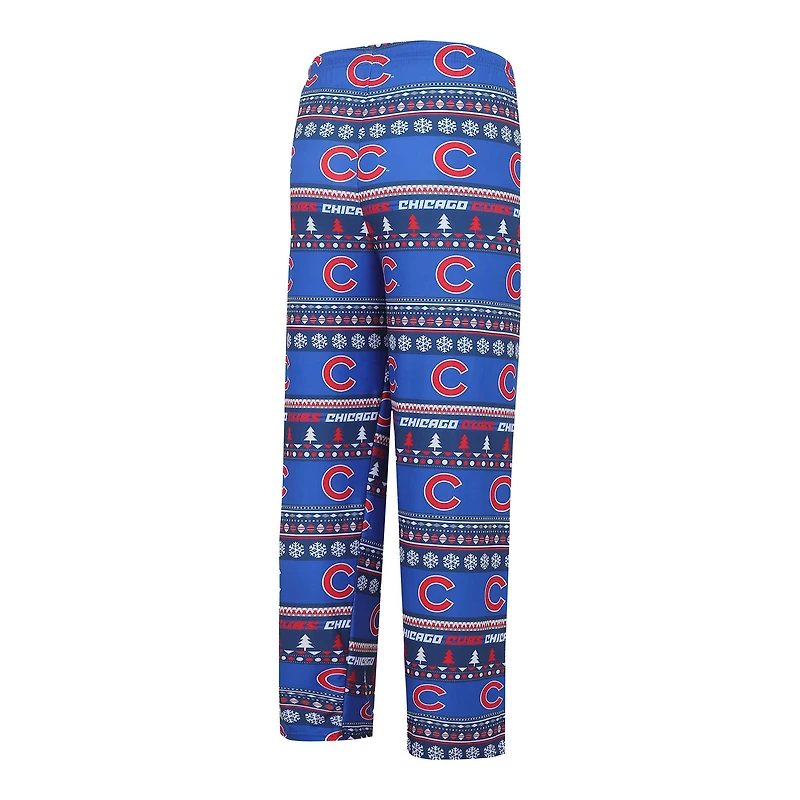 Concepts Sport Royal Chicago Cubs Knit Ugly Sweater Ensemble haut à manches longues et pantalon pour hommes