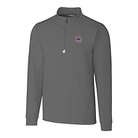Veste à enfiler demi-zippée Traverse grise pour homme des Chicago Cubs, coupe-vent et buck, grande taille