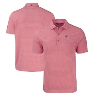 Men's Cutter & Buck Heather Red Chicago Cubs Big Tall Forge Eco Heathered Stripe Stretch Recycled Polo