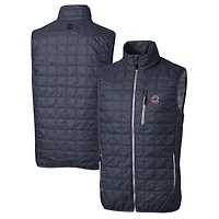 Gilet matelassé zippé Rainier pour homme, bleu marine chiné, des Chicago Cubs, de grande taille