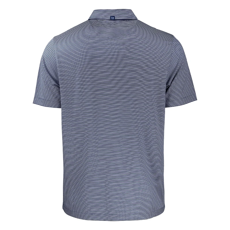 Men's Cutter & Buck  Navy/White Chicago Cubs Stars Stripes Forge Eco Double Stripe Stretch Recycled Polo