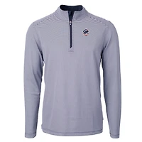 Pull zippé en piqué écologique recyclé pour homme, coupeur et buck, bleu marine, logo Americana des Chicago Cubs, taille grande taille, Virtue
