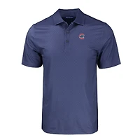Men's Cutter & Buck Navy Chicago Cubs Big Tall Pike Eco Tonal Geo Print Stretch Recycled Polo