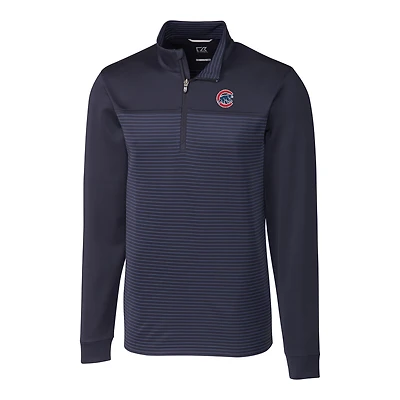 Veste à enfiler demi-zippée rayures Traverse pour homme, bleu marine, des Chicago Cubs, de grande taille