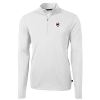 Veste à enfiler Virtue Eco Pique blanche quart de zip pour homme, couleur blanche, des Chicago Cubs, taille grande et