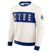 Sweat-shirt ras du cou colorblock crème des Chicago Cubs pour homme de la collection Darius Rucker par Fanatics