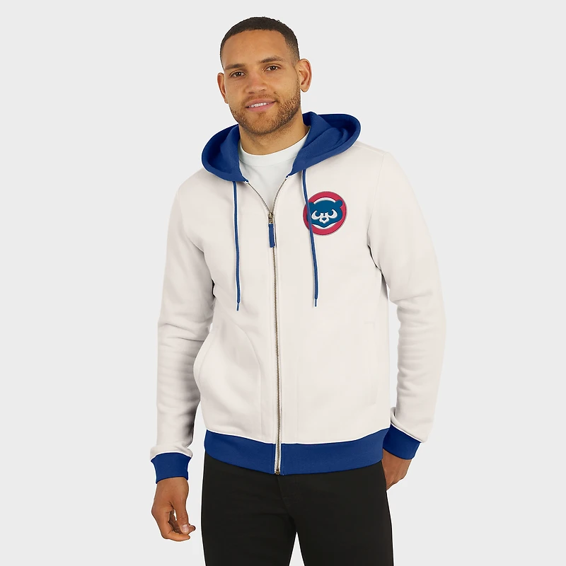 Sweat à capuche zippé en polaire crème des Chicago Cubs pour homme de la collection Darius Rucker par Fanatics