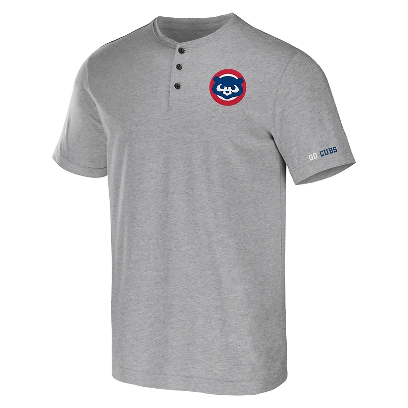 Men's Darius Rucker Collection by Fanatics Heather Gray Chicago Cubs Henley T-Shirt