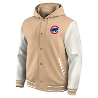 Men's Darius Rucker Collection by Fanatics Khaki Chicago Cubs Tri-Blend Full-Snap Hoodie Baseball Jacket
