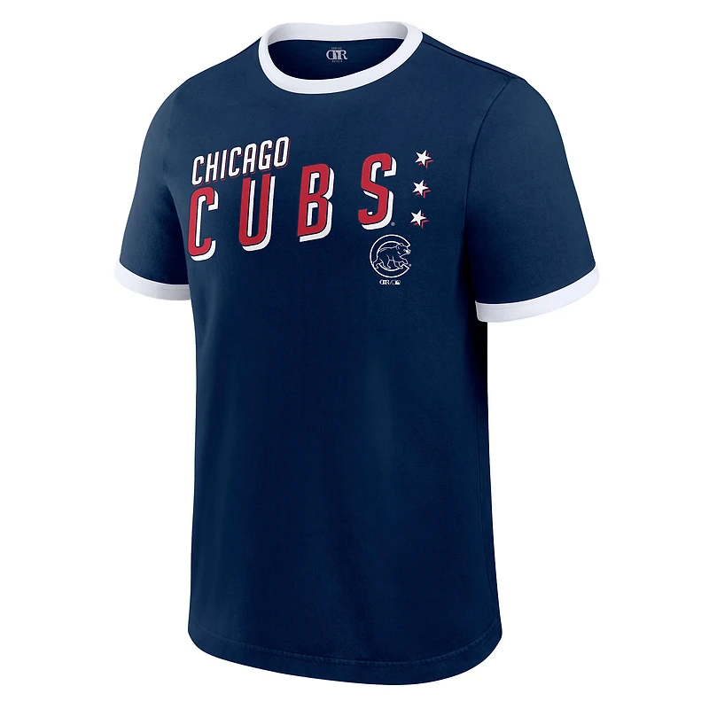 Men's Darius Rucker Collection by Fanatics Navy Chicago Cubs Americana Washed Ringer T-Shirt