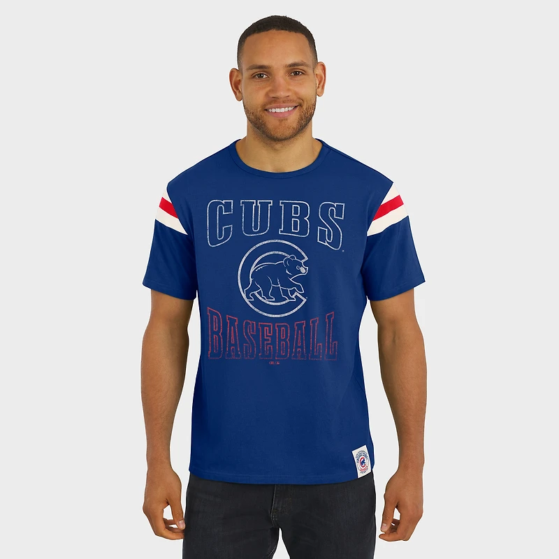 T-shirt à rayures et manches vieillies pour homme, collection Darius Rucker par Fanatics Royal Chicago Cubs