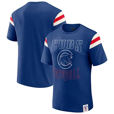 T-shirt à rayures et manches vieillies pour homme, collection Darius Rucker par Fanatics Royal Chicago Cubs