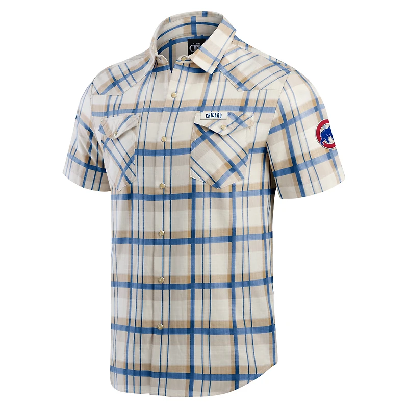 Men's Darius Rucker Collection by Fanatics Royal Chicago Cubs Plaid Full-Snap Shirt